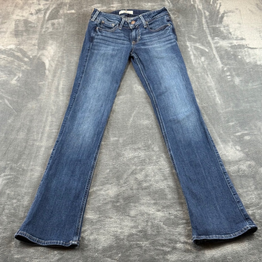 Hollister California Bootcut Jeans Womens 1R W25 L33 Dark Wash Low Rise Denim